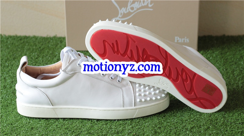 Christian Louboutin Louis Spikes Flat White